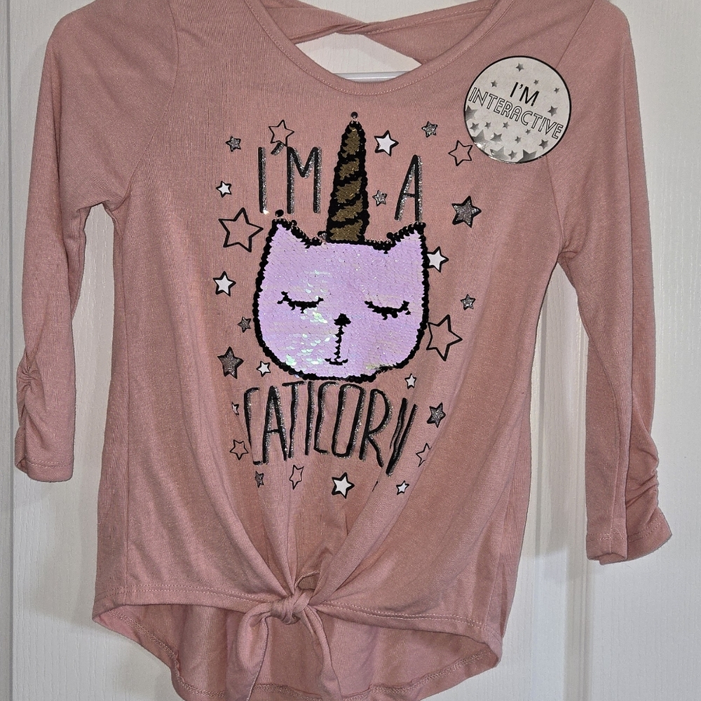 Interactive Unicorn Kids Shirt - Pink